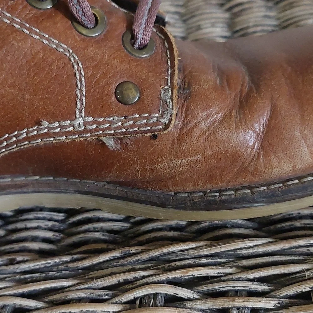 Crevo Men's Brown Leather Lace-Up Side-Zip Boots